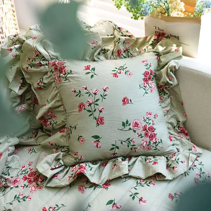 Ihomed Cotton Sofa Cushion Autumn Winter Retro Flower Countryside Thick Quilting Sofa Cover Towel Seat Cushions Christmas Home Decor