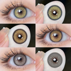 Ihomed 1 Pair NEW Colored Contact Lenses Green Eye Lenses Natural Brown Lens Fast Delivery Green Eye Lens Yearly Contacts Lens