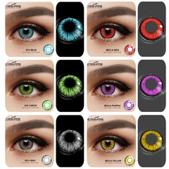 Ihomed Color Contact Lenses for Eyes 1Pair Cosplay Contact Lenses Anime Accessories Lenses Yearly Purple Lenses Red Contacts