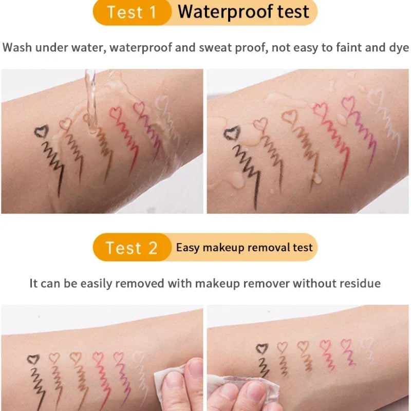 Ihomed Waterproof 6 Colors Black Eyeliner Pen Long Lasting Quick-drying Pencil Not Blooming Liquid Eyeliner Gel Eyes Makeup Cosmetic