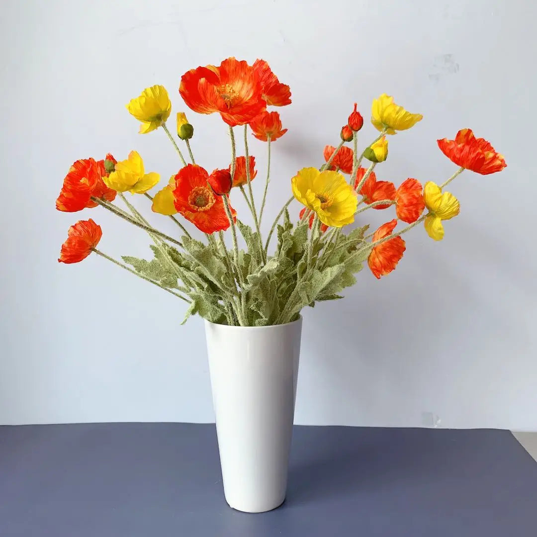 Ihomed 4 Head Artificial Flowers Bouquet Poppy Fake Flowers For Home Decor Garden Party Wedding Decoration Diy Accessories