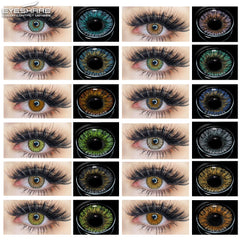 Ihomed 1Pair Colored Contact Lenses for Eyes 3Tone Series Eye Makeup Beauty Contact Lenses Eye Cosmetic Color Lens Eyes