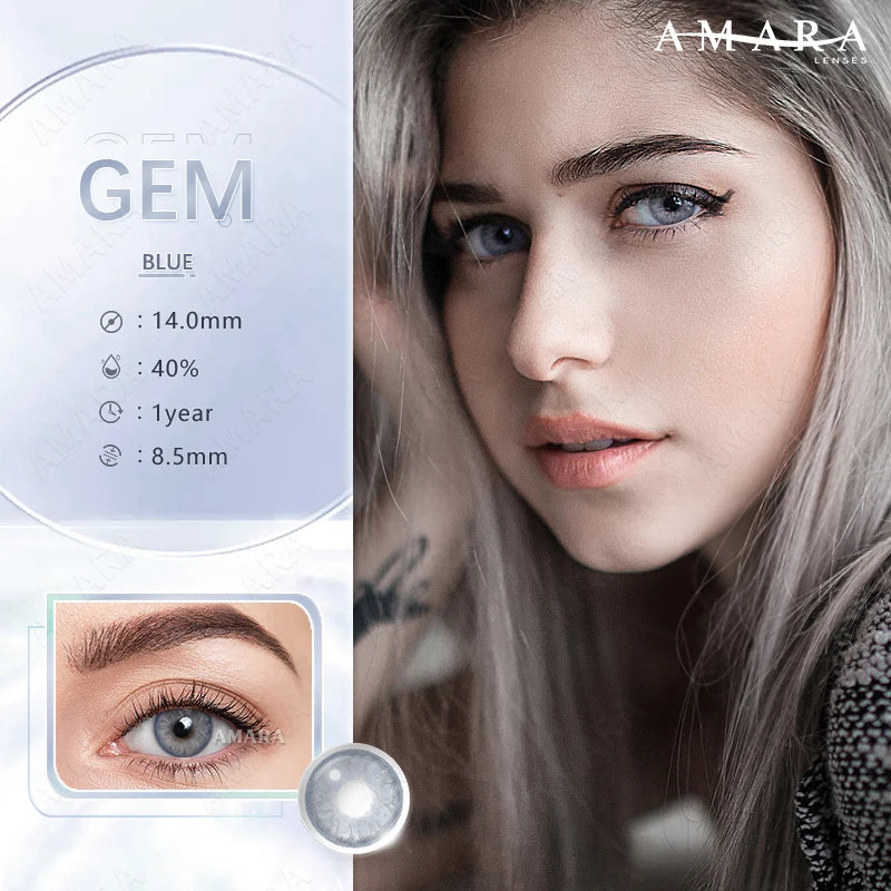 Ihomed 1Pair Contact Lenses For Eyes Color Natural Blue Brown  Beauty Yearly Cosmetic Contacts Eyes Makeup Eye Contacts Lens