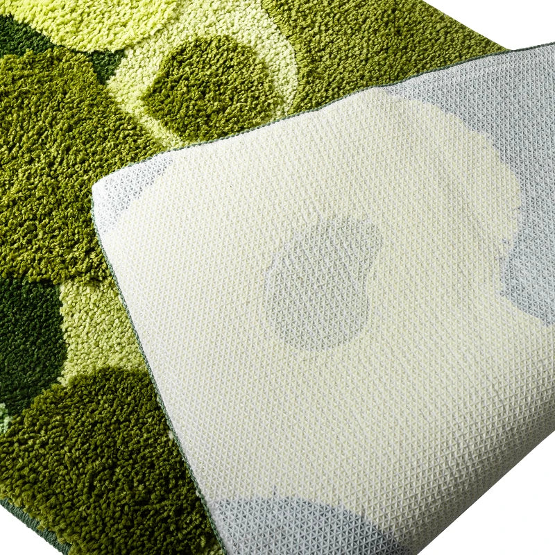 Ihomed Long Tufting Moss Bedroom Rug Soft Bedside Living Room Carpet Green Plants Floor Mat Anti Slip Foot Pad Aesthetic Home Decor