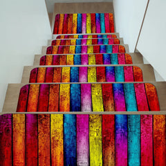 Ihomed European-Style Solid Wood Stair Mat Step Mat Glue-Free Self-Adhesive Non-Slip Mat Home Indoor Corner Stair Carpet