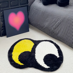 Ihomed Funny Tufting Big Eyes Living Room Carpet Bathroom Mat Soft Bedroom Floor Pad Doormat Cartoon Rug Aesthetic Home Room Decor