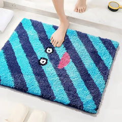 Ihomed Cute Cartoon Soft Funny Rug Bathroom Non-Slip Fast Penetrating Water Carpet Plush And Fluffy Bedroom Bedside Rug