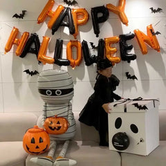 Ihomed Giant Standing Halloween Balloons Skull Ghost Horror Mummy Foil Ballon Happy Helloween Party DIY Decorations Helloween Home Supp