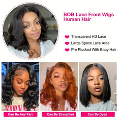 Ihomed 13x4 Glueless Wig Human Hair Lace Frontal Wig 100% Loose Body Wave Short Bob Wigs Ready To Wear Pelucas De Cabello 100% Hhumano