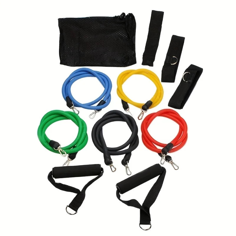 Ihomed 11pcs TPE Resistance Bands Set, Resistance Bands With Door Anchor, Handles, Carry Bag, Legs Ankle Straps, Exercise Bands