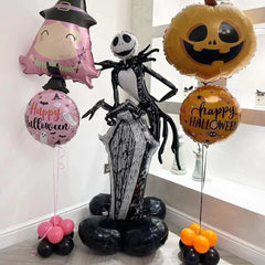 Ihomed Huge Standing Skeleton Pumpkin Ghost Halloween Balloons Witch Bat Foil Ballon Kids Toys Globos Birthday Halloween Party Decor