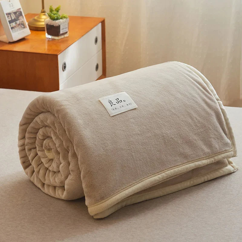 Ihomed Japanese style velvet throw blanket solid color bed linen plush bed plaid Sofa Blankets for winter Microfiber blanket Bed Sheet