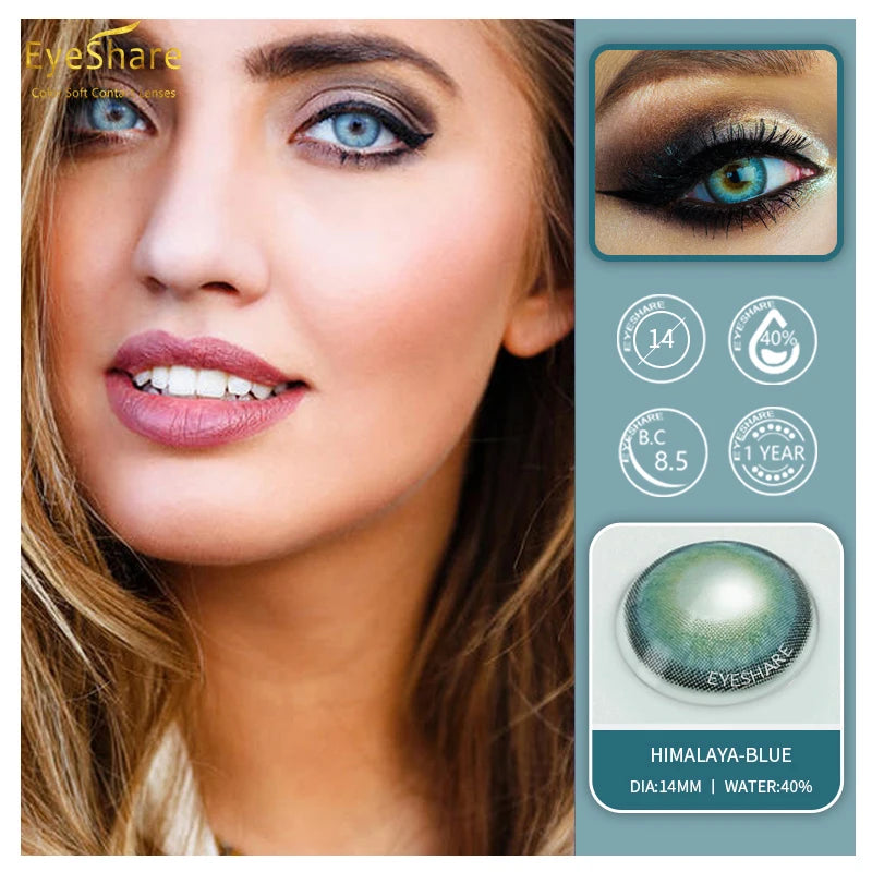 Ihomed 1 Pair(2pcs) Colored Cat Eyes Series Contact Lens for Eyes Yearly Use Cosmetic  Contacts Lenses Eye Color