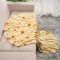 Ihomed Multi-size Funny Round Corn Tortilla Blanket Soft Warm Throw Blanket for Sofa, Office, Bed, Camping Traveling Flannel Blankets