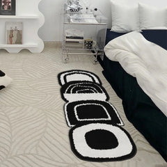 Ihomed Nordic Simple Style Bedroom Carpet Black And White Thick Tufted Soft Living Room Non-Slip Mat Coffee Table Blanket Geometric Rug