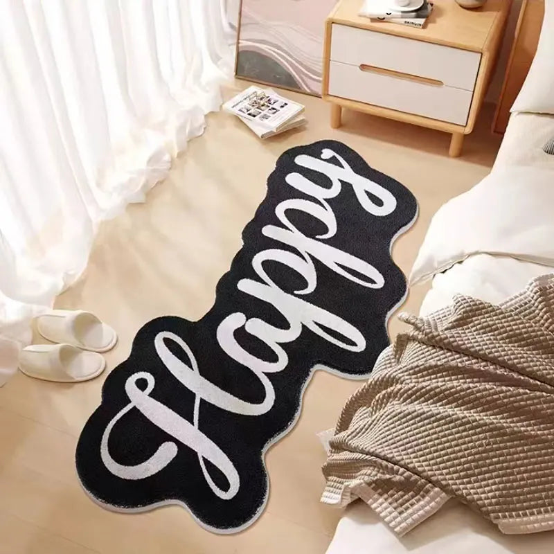 Ihomed Lucky Letters Bedside Carpet Bathroom Area Floor Pad Kids Bedroom Doormat You Look Good Letter Aesthetic Home Room Decor Rug