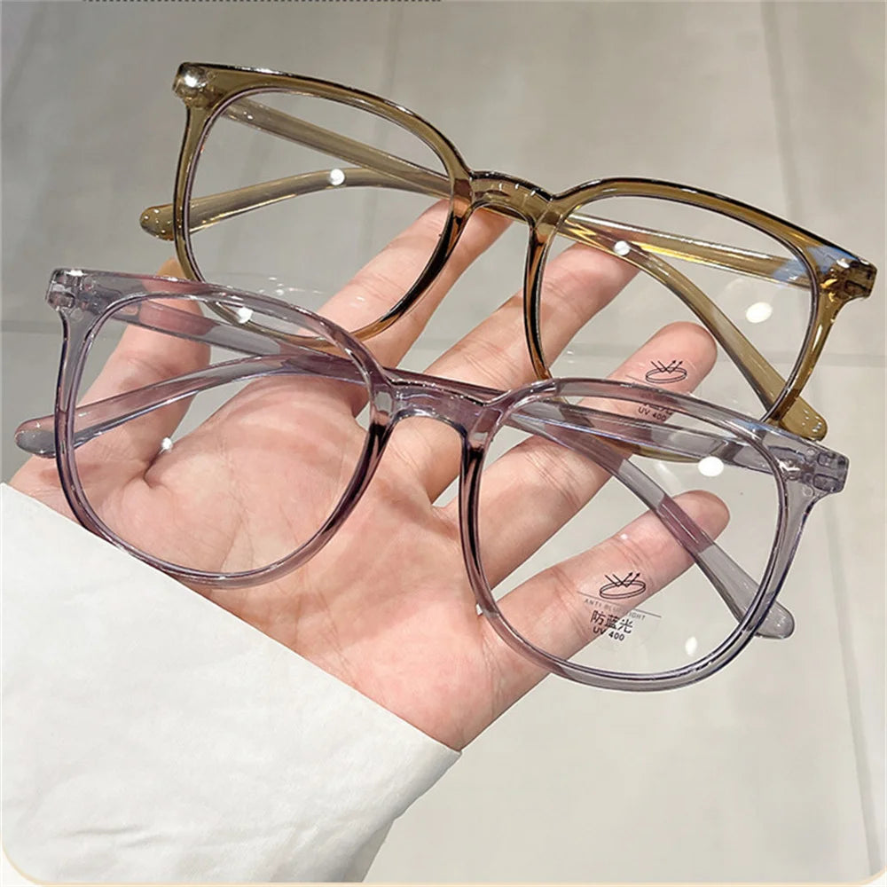 Ihomed Retro Square Glasses Ultra-light Transparent Frame Eyewear Anti-blue Light Flat Glasses Korean Popular Decoration Eyeglasses