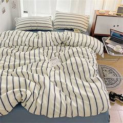 Ihomed Pure Cotton Duvet Cover Bed Sheet Pillow Case 3/4pc Bedding Set High Quality Soft Comforter Quilt Cover Sleeping Naked Bed Linen