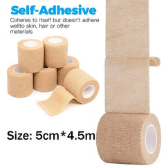 Ihomed 3Pcs Self-Adhesive Elastic Bandages 5cm*4.5m First Aid Patch & Medical Health Care Treatment Gauze Kit Gauze Tape First Aid Tool