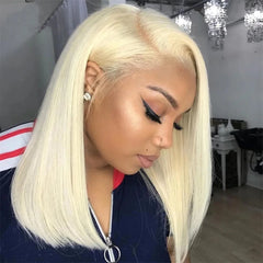 Ihomed Short Cut 613 Bob Wig Pre Plucked Bone Straight Blonde 613 Hd Lace Frontal Wigs 13x4 HD Lace Front Human Hair Wigs Glueless Wig