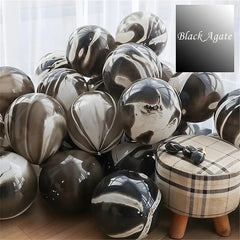 Ihomed 20pcs Black Marble Agate Latex Balloons Birthday Party Decorations Kids Boy Girl Adult Wedding Anniversary Globos Decor Supplies