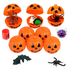 Ihomed 10/20/30 Pcs Halloween Pumpkin Bucket Blind Box Gashapon Storage Box Party Trick Open Lid Pumpkin Candy Mini Pumpkin Shell