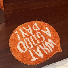 Ihomed 45x50cm Orange Letters Rug Soft Fluffy Pets Floor Mat Pad Tufted Bathroom Rugs Living Room Bed Side Carpets Home Decor