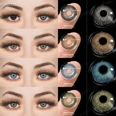 Ihomed Color Lens Eyes 1Pair Natural Colored Contact Lenses for Eyes Blue Contact Lens Yearly Beauty Makeup Brown Contact Lens