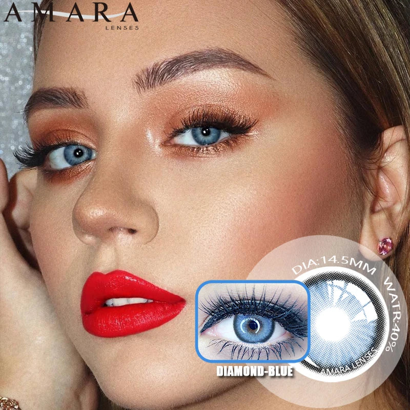 Ihomed Color Lens Eyes Makeup DNA Contact Lenses Beauty Cosmetic Color Contact Lenses For Eyes Iris 2pcs Yearly Colored Eye Lenses