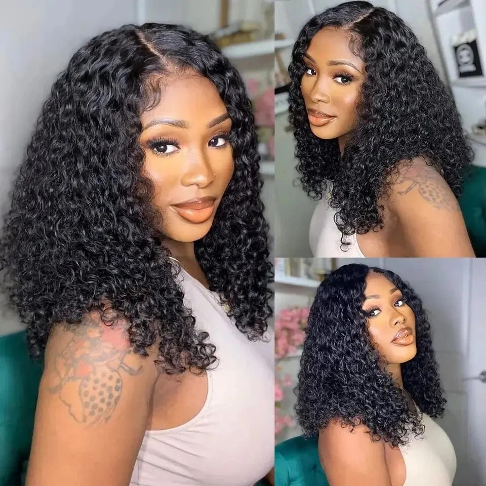 Ihomed Glueless Loose Water Wave Bob Wig Lace Frontal Human Hair Wigs For Women Ready To Go Brazilian Deep Wave Bob Wigs On Clearance