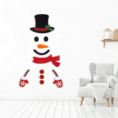 Ihomed Christmas Decoration Christmas Door Window Stickers Felt Cloth Santa Claus Snowman Wall Sticker New Year Home Decoration 2024