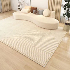 Ihomed Beige Striped Minimalist Rug Comfortable Large Area Living Room Rugs Refreshing Bedroom Carpet Luxury Home Balcony Carpets Tapis