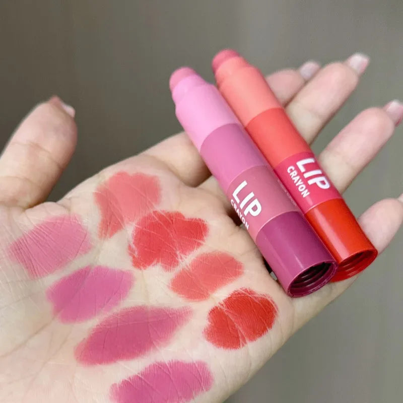 Ihomed Matte Mini Lipstick Set Velvet Pink Purple 4 Colors Lipstick Combination Red Lip Pigment Non-stick Cup Lip Gloss kit