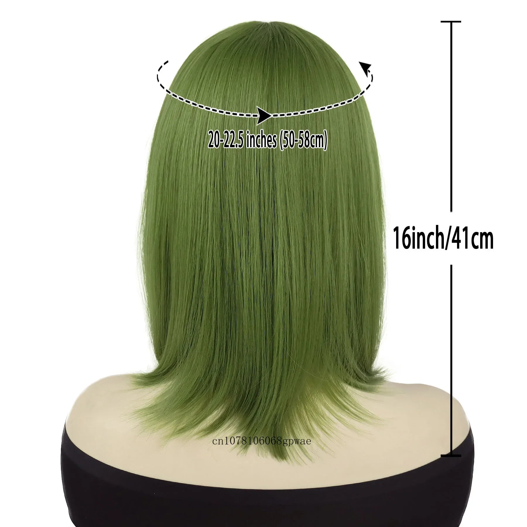 Ihomed Green Halloween Cosplay Wig Synthetic Natural Soft Short Bob Wigs with Bangs for Women Lady Masquerade Party Heat Resistant