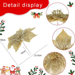 Ihomed Gold Powder Christmas Flower, Tree Decoration Accessories