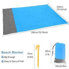 Ihomed 1pc Lightweight Waterproof Beach Mat, 210T Polyester Beach Mat Sandproof, Moisture-proof, Easy To Clean, Machine Washable