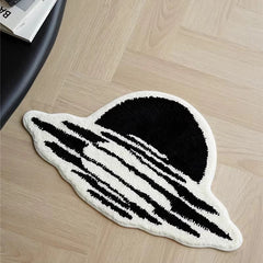 Ihomed Tufting Moon View Bedroom Carpet Black White Floral Bathroom Mat Soft Rug Bathmat Floor Tidy Pad Aesthetic Home Room Decor