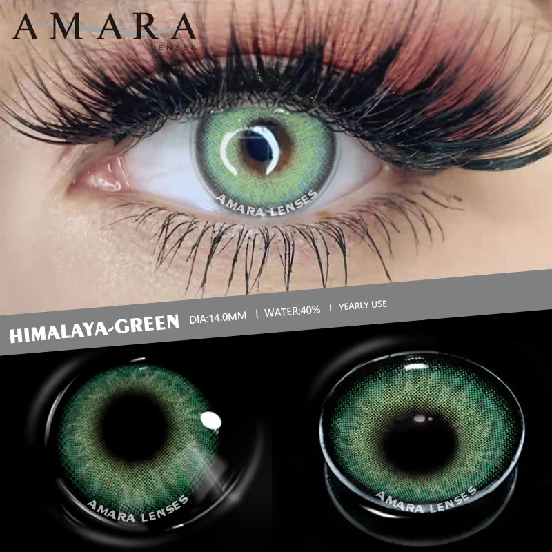 Ihomed Natural Colored Contact Lenses for Eyes 2pcs Blue Colored Contact Lens for Eyes Yearly Beautiful Makeup Contact Lense