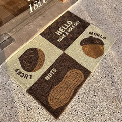 Ihomed Print Food PVC Welcome Doormat Cuttable Peanuts Living Room Entrance Mat Rug Carpet Anti Dust Door Floor Pad Outdoor Home Decor