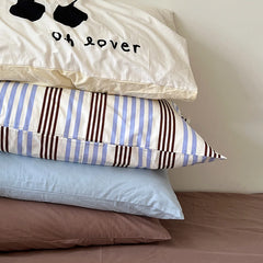 Ihomed Korean Style Cotton Stripe Pillow Case Envelop Sleeping Pillowcase Cushion Cover Bedroom Decorations Home Room Bedding Decor