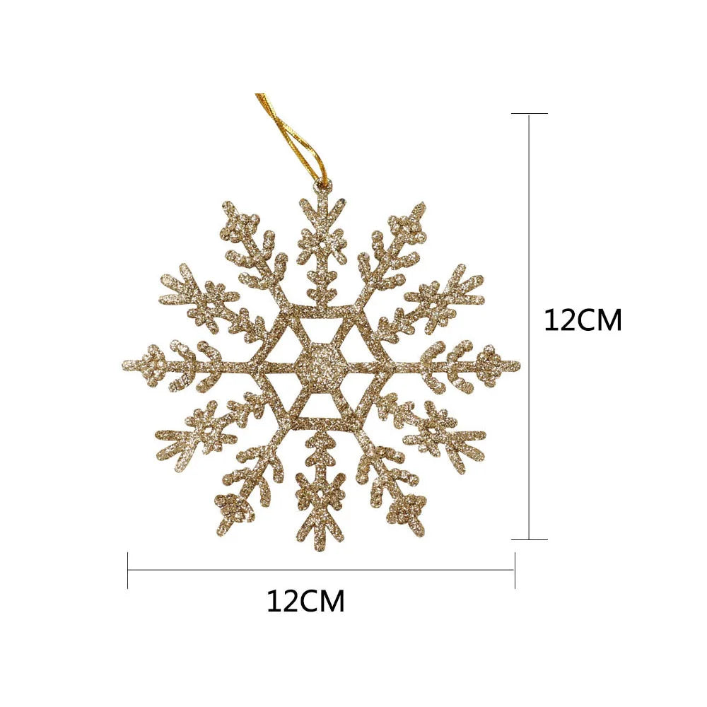 Ihomed 12pcs/lot Christmas Fake Snowflakes Xmas Tree Hanging Ornament Simulation Ice Winter Party Christmas New Year Decoration Icicle