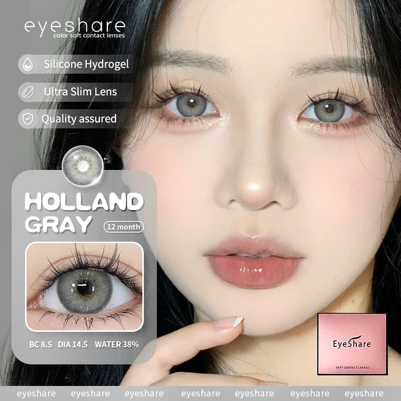 Ihomed 1pair Korean Lenses Color Contact Lenses for Eyes Blue Eye Lens Brown Contacts Natural Gray Pupils for Eyes Green Lense