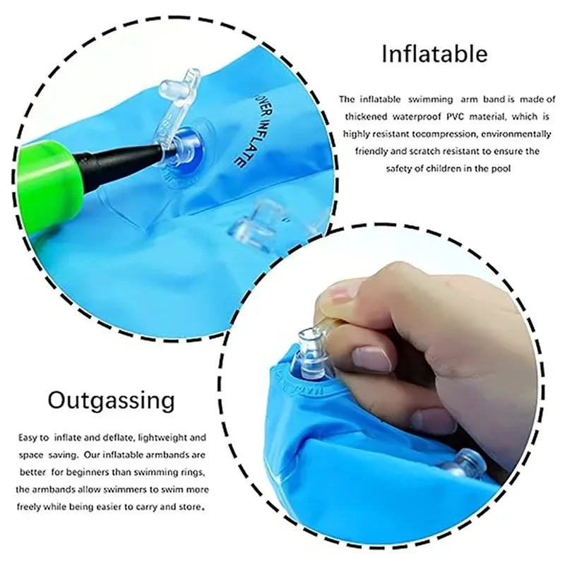 Ihomed 1pc Portable Floating Circle Sleeves Arm Rings New Inflatable Swimming Arm Rings Pool Buoy Armbands For Swimming Pool Floaters