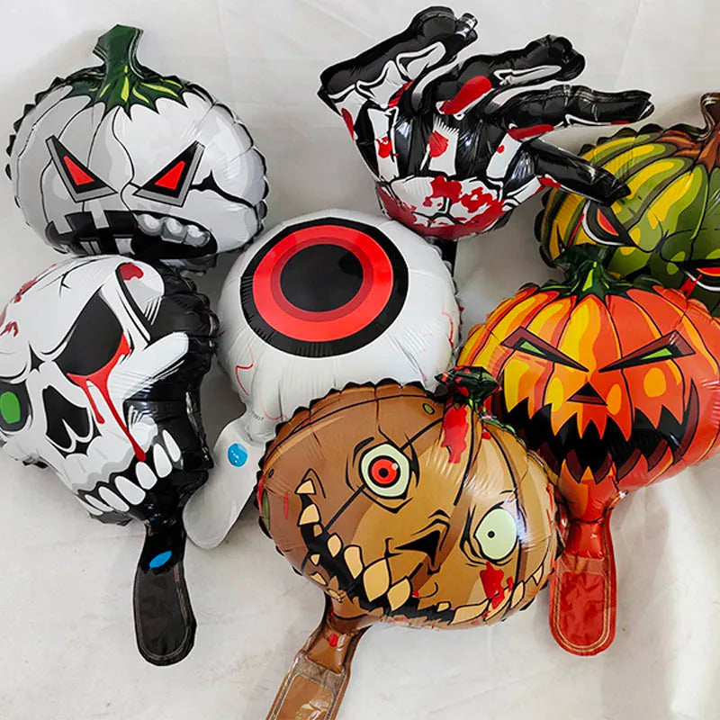 Ihomed 1pcs Large Standing Halloween Balloons  Skull Man Spooky Mummy Pumpkin Ballons Ornaments Props Helloween Party DIY Decorations