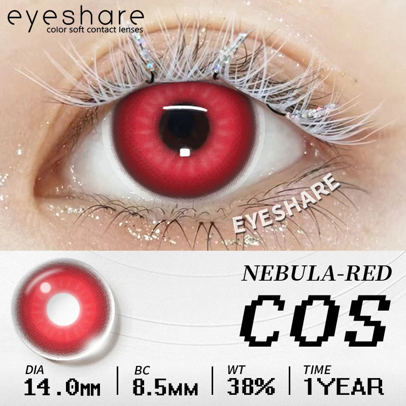 Ihomed Halloween Color Contact Lenses for Anime Cosplay Cute Pink Contact Lens Blue Contact Red Eyes Lense Yearly Colored Lens