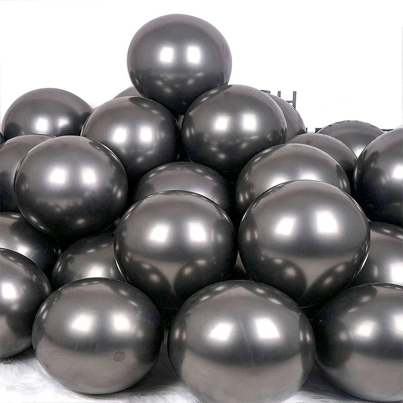 Ihomed 17pcs Silver Black Number Foil Balloons Birthday Party Decorations Adult Kids Girl Boy 10 11 14 15 18 30 35 40 50 60 70 Year Old