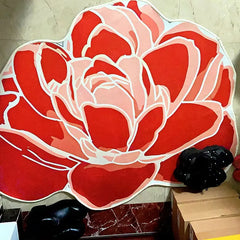 Ihomed 3D Flower Rug Bedroom Home Carpet Large Area Colorful Living Room Flower Thickened Decoration Rug Non-Slip Coffee Table Mat