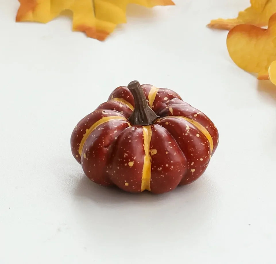 Ihomed 10Pcs Artificial Pumpkin Halloween Decorations for Home Mini Fake Pumpkin Autumn Harvest Party Thanksgiving Ornaments Props