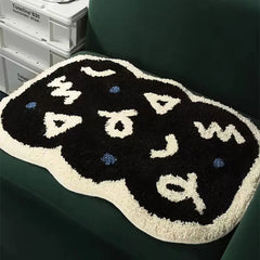 Ihomed 50x70 Cm Black And White Cow Tufting Rug Soft Chair Pad Anti-Slip Bath Floor Mat Kids Bedroom  Living Room Decor Carpet Drop