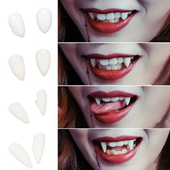 Ihomed Vampire Teeth Fangs 4 size DIY Halloween Costume Props Party 1 Pair Environmentally friendly resin Dentures Props